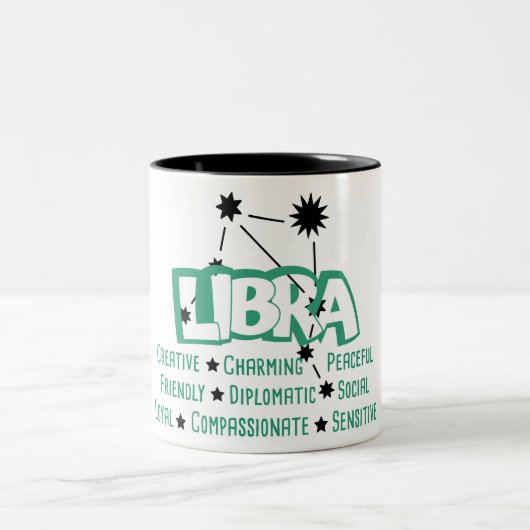 Libra Zodiac Sign Tracks Tasse (Mittel)