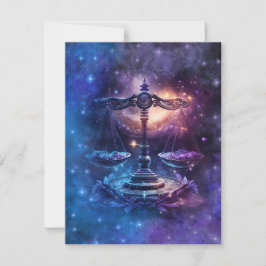 Libra Zodiac Sign Watercolor Design Mitteilungskarte