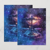 Libra Zodiac Sign Watercolor Design Mitteilungskarte (Vorne/Hinten)
