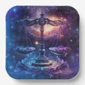 Libra Zodiac Sign Watercolor Design Pappteller (Vorderseite)