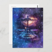 Libra Zodiac Sign Watercolor Design Postkarte (Vorne/Hinten)