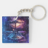 Libra Zodiac Sign Watercolor Design Schlüsselanhänger (Rückseite)