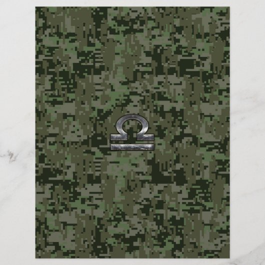 Libra Zodiac Sign Woodland Digital Camouflage (Vorderseite)