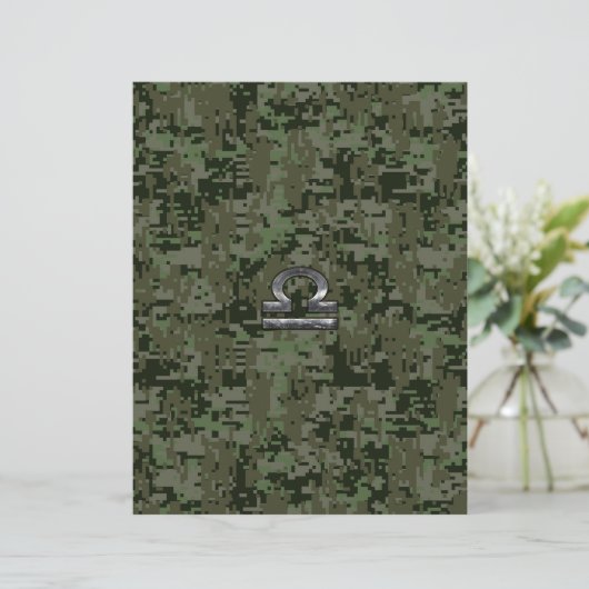 Libra Zodiac Sign Woodland Digital Camouflage (Stehend Vorderseite)
