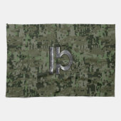 Libra Zodiac Sign Woodland Digital Camouflage Handtuch (Horizontal)