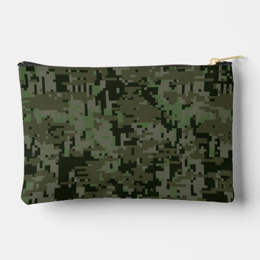 Libra Zodiac Sign Woodland Digital Camouflage Zubehörtasche (Rückseite)