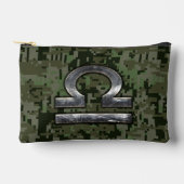 Libra Zodiac Sign Woodland Digital Camouflage Zubehörtasche (Vorderseite)