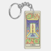 Libra Zodiac Signa Abstrakte Kunst Vintag Schlüsselanhänger (Vorderseite links)