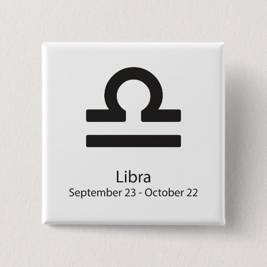 Libra zodiac signe 23. September - 22. Oktober Button (Vorderseite)