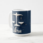 Libra Zodiac Signikon mit Balanced Scales Kaffeetasse (Vorderseite Links)