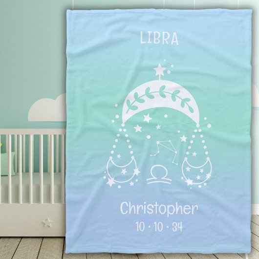 Libra Zodiac Star Name Birthdate Blue Baby Fleecedecke
