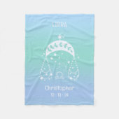 Libra Zodiac Star Name Birthdate Blue Baby Fleecedecke (Vorderseite)