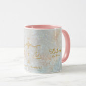 Libra Zodiac Star Sign Celestial Monogram Glitzer Tasse (VorderseiteRechts)