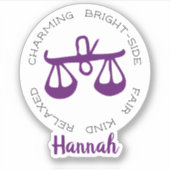 Libra Zodiac Star Sign Features Aufkleber (Vorderseite)