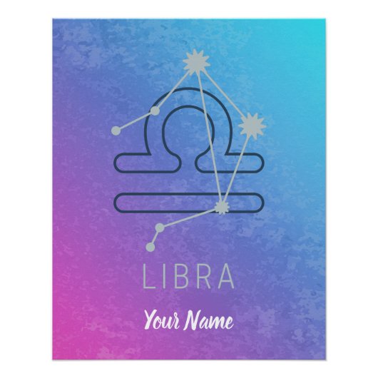 Libra Zodiac Star Sign Horoskop Constellation Poster (Vorderseite)