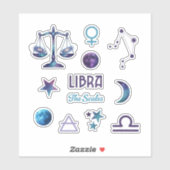 Libra Zodiac Sticker Collection (Blatt)