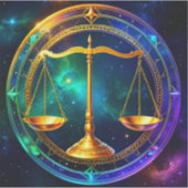 Libra Zodiac Stickers, Celestial Zodiac Aufkleber (Vorderseite)