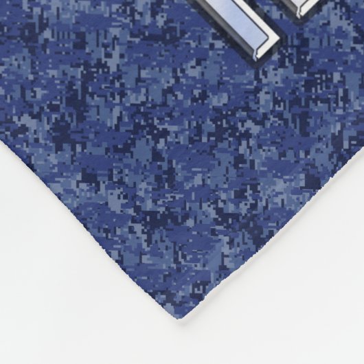 Libra Zodiac-Symbol auf Blue Digital-Camouflage Fleecedecke (Ecke)