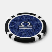 Libra Zodiac-Symbol auf Blue Digital-Camouflage Pokerchips (Einzeln)