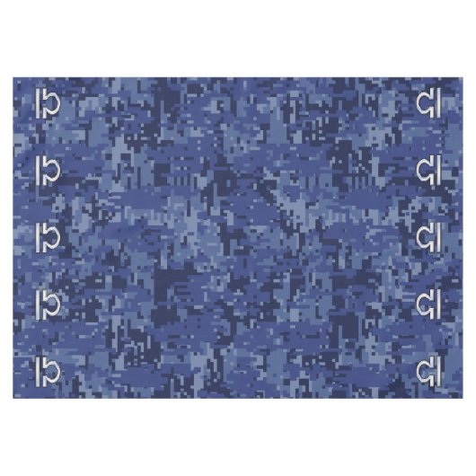Libra Zodiac-Symbol auf Blue Digital-Camouflage Tischdecke (Vorderseite (Horizontal))