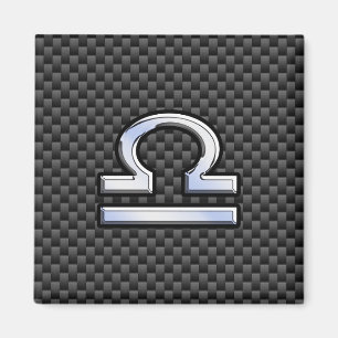 Libra Zodiac Symbol auf Carbon Fibre Decor Magnet