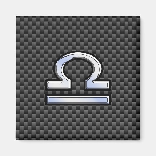 Libra Zodiac Symbol auf Carbon Fibre Decor Magnet (Vorne)