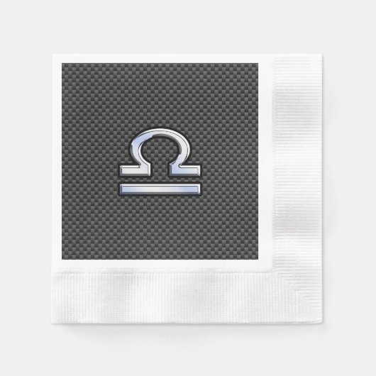 Libra Zodiac Symbol auf Carbon Fibre Decor Serviette (Vorderseite)