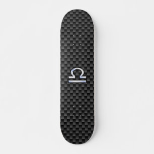 Libra Zodiac Symbol auf Carbon Fibre Decor Skateboard