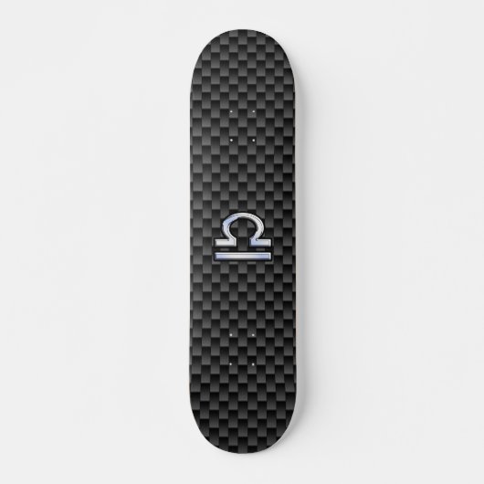 Libra Zodiac Symbol auf Carbon Fibre Decor Skateboard (Vorne)