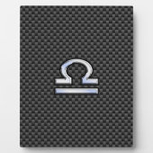 Libra Zodiac Symbol auf Carbon Fibre Print Fotoplatte (Vorderseite)