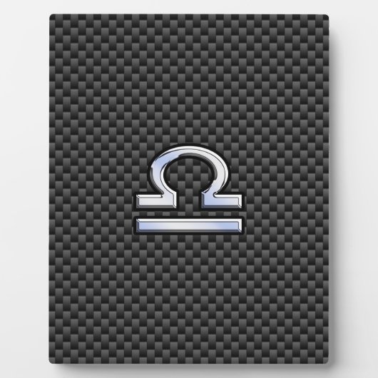 Libra Zodiac Symbol auf Carbon Fibre Print Fotoplatte (Vorderseite)