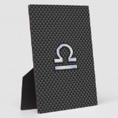 Libra Zodiac Symbol auf Carbon Fibre Print Fotoplatte (Seite)
