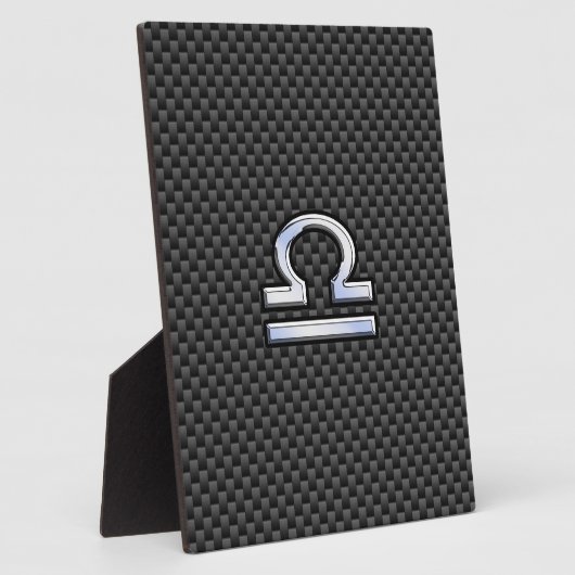 Libra Zodiac Symbol auf Carbon Fibre Print Fotoplatte (Seite)
