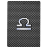 Libra Zodiac Symbol auf Carbon Fibre Print Klemmbrett (Rückseite)