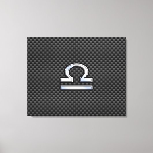 Libra Zodiac Symbol auf Carbon Fibre Print Leinwanddruck (Vorderseite)