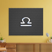 Libra Zodiac Symbol auf Carbon Fibre Print Leinwanddruck (Insitu (Wohnzimmer))