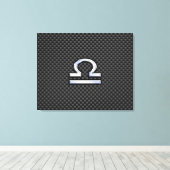 Libra Zodiac Symbol auf Carbon Fibre Print Leinwanddruck (Insitu (Holzboden))