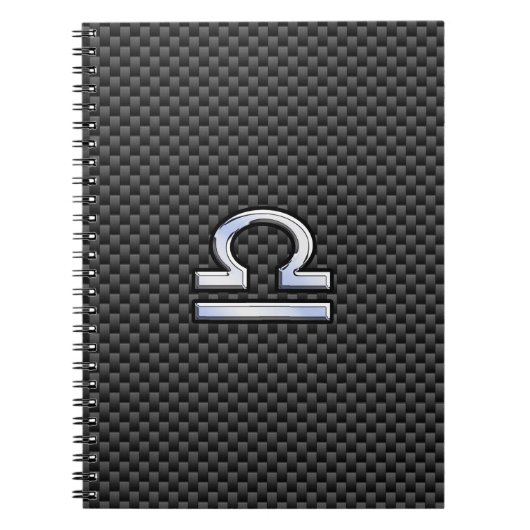 Libra Zodiac Symbol auf Carbon Fibre Print Notizblock (Vorderseite)