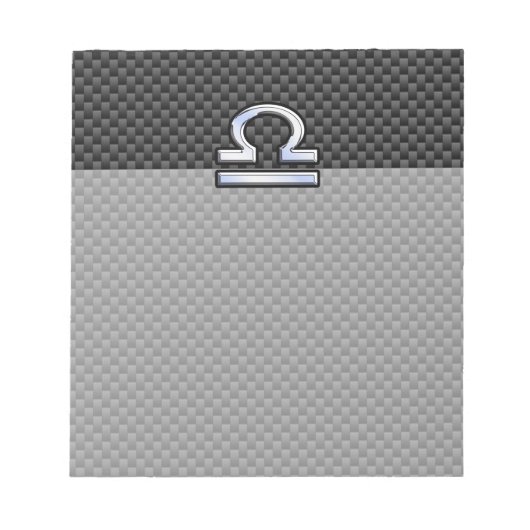 Libra Zodiac Symbol auf Carbon Fibre Print Notizblock (Vorderseite)