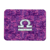 Libra Zodiac-Symbol auf der Fuchsia Digitalen Camo Magnet (Horizontal)