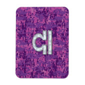 Libra Zodiac-Symbol auf der Fuchsia Digitalen Camo Magnet (Vertikal)