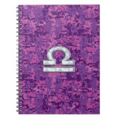 Libra Zodiac-Symbol auf der Fuchsia Digitalen Camo Notizblock (Vorderseite)