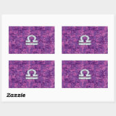 Libra Zodiac-Symbol auf der Fuchsia Digitalen Camo Rechteckiger Aufkleber (Blatt)