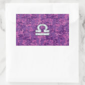 Libra Zodiac-Symbol auf der Fuchsia Digitalen Camo Rechteckiger Aufkleber (Tasche)