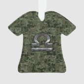 Libra Zodiac-Symbol auf grüner digitaler Camouflag Ornament (Vorderseite)