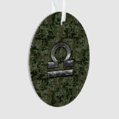 Libra Zodiac-Symbol auf grüner digitaler Camouflag Ornament (Vorderseite)
