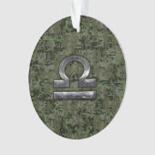 Libra Zodiac-Symbol auf grüner digitaler Camouflag Ornament (Vorderseite)