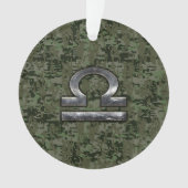 Libra Zodiac-Symbol auf grüner digitaler Camouflag Ornament (Vorderseite)