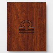 Libra Zodiac Symbol auf Mahagoni Druck Fotoplatte (Vorderseite)