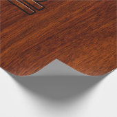 Libra Zodiac Symbol auf Mahagoni Druck Geschenkpapier (Ecke)